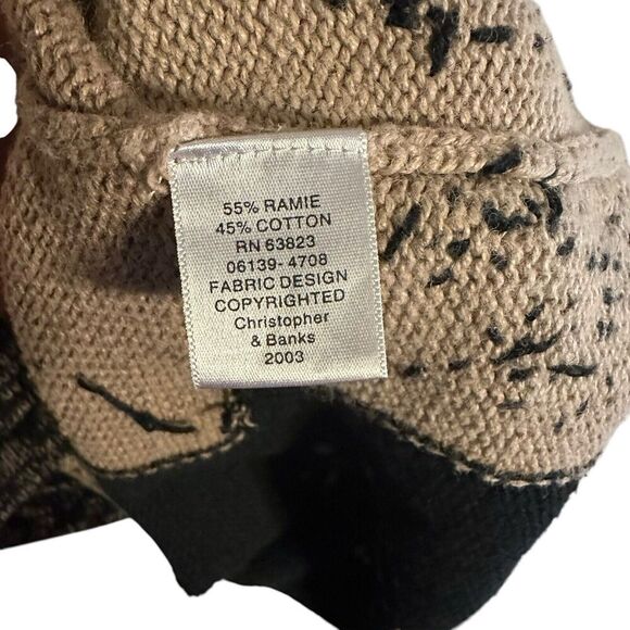 Vintage Y2K Christopher & Banks Sweater M | Patchwork Leaf Embroidered Fall Knit - Picture 6 of 7